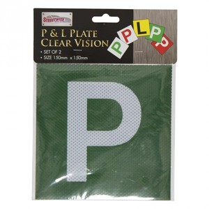 streetwize p plates vic wa green/white clear vision
